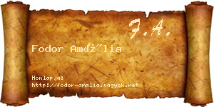 Fodor Amália névjegykártya