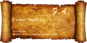 Fodor Amália névjegykártya
